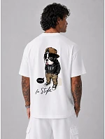 koszulka męska oversize z nadrukiem biała model 22212332 - FashionStreet