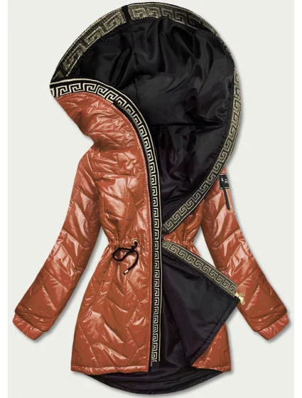 Dámska bunda v karamelovej farbe s ozdobným prešívaním (BR8101-14) Dámska bunda v karamelovej farbe s ozdobným prešívaním (BR8101-14)