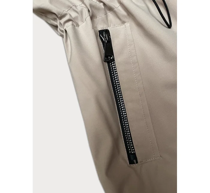 Svetlo béžová tenká bunda s kapucňou S'West (B8236-51)