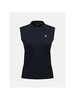 Dámské tričko PEAK PERFORMANCE W Mountainbreath Sleveless Polo, černá barva