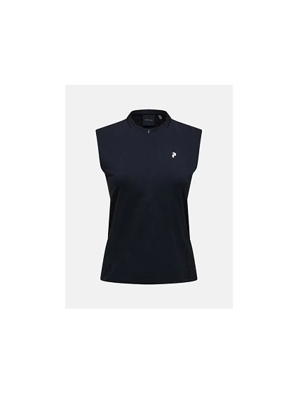 Dámske tričko PEAK PERFORMANCE W Mountainbreath Sleveless Polo, čierna farba Dámske tričko PEAK PERFORMANCE W Mountainbreath Sleveless Polo, čierna farba