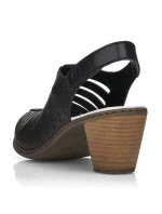 Dámske pohodlné kožené sandále na podpätku Rieker 40959-00