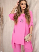 Súprava blúzka + nohavice s príveskom svetlo ružová