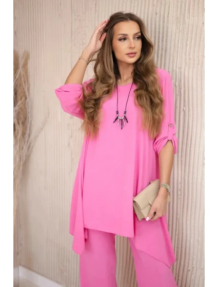 Sada halenky + kalhot s přívěskem světle růžová Sada halenky + kalhot s přívěskem světle růžová