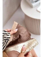 Zazoo 2942 Skórzane Botki Workery Ze Złotą Klamrą Beżowe