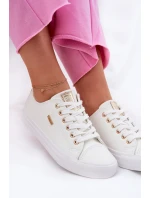 Trampki Damskie Z Eko Skóry Big Star RR274748 Białe Trampki Damskie Z Eko Skóry Big Star RR274748 Białe