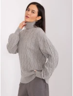 Sweter AT SW model 19034189 szary - FPrice Sweter AT SW model 19034189 szary - FPrice