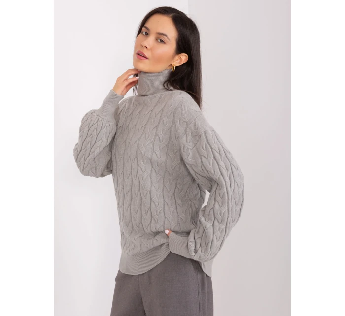 Sweter AT SW model 19034189 szary - FPrice Sweter AT SW model 19034189 szary - FPrice