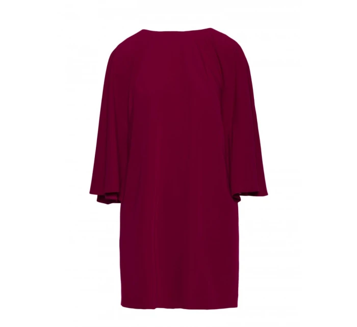 S426 Mini šaty s netopierími rukávmi - bordové