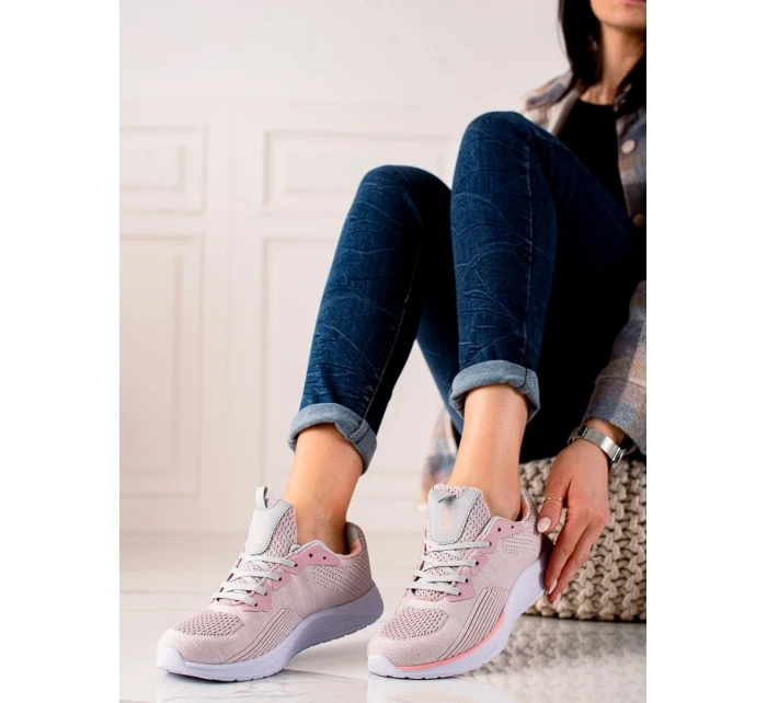 Trendy tenisky ružové dámske bez podpätku Trendy tenisky ružové dámske bez podpätku