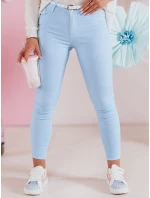 Dámské úzké kalhoty s páskem modré Dstreet model 21984793 - FashionStreet