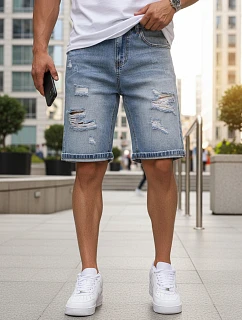 Spodenki męskie jeansowe z niebieskie model 22136328 - FashionStreet