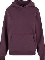 Build your Brand BY 289 Dámska mikina s kapucňou v oversize štýle „Fluffy“ 56.0289 slivkovo fialová