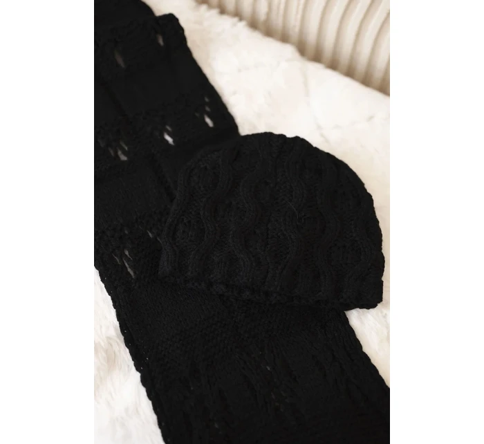 Dámská souprava s šátkem Amelia model 18751581 černá - K-Fashion Dámská souprava s šátkem Amelia model 18751581 černá - K-Fashion