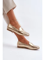 Dámské mokasíny na ploché podrážce zlaté model 21653969 - EVENTO