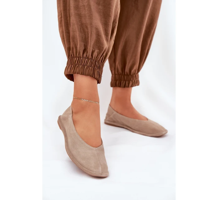 Semišové Dámské Baletky Big Star model 21690762 Béžové - Big Star Shoes