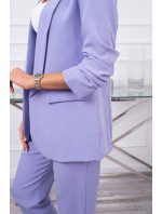 Elegantná súprava saka a nohavíc vo fialovej farbe