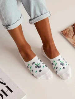 Dámske bavlnené ponožky z mikroplyšu Strawberries - biele