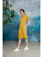 Dámské košilové šaty Yellow model 17603502 - STYLOVE Dámské košilové šaty Yellow model 17603502 - STYLOVE