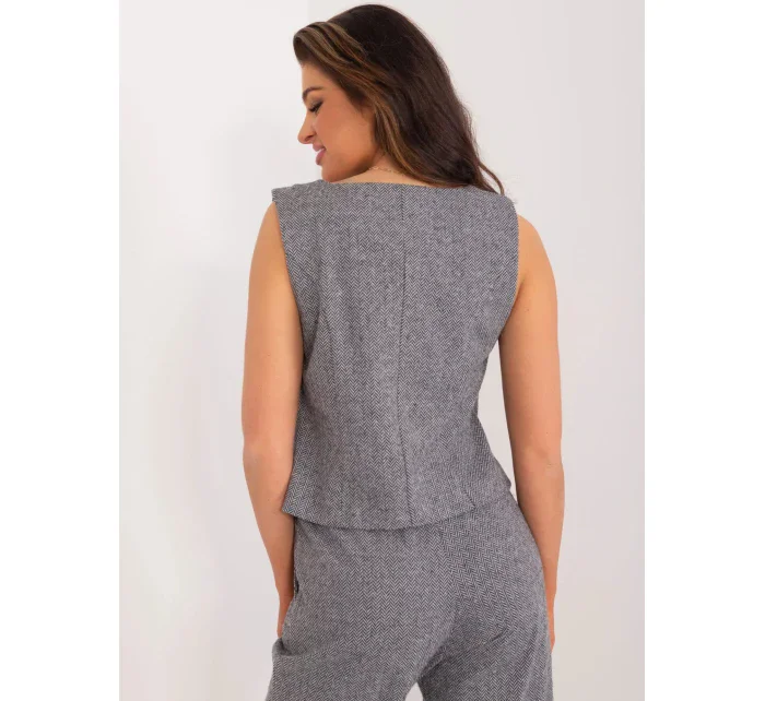 Dámska vesta LK KZ 509564 1.01X Sivá s čiernou - FPrice