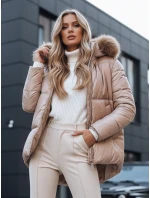 Dámská prošívaná zimní bunda light beige Dstreet model 21971465 - FashionStreet