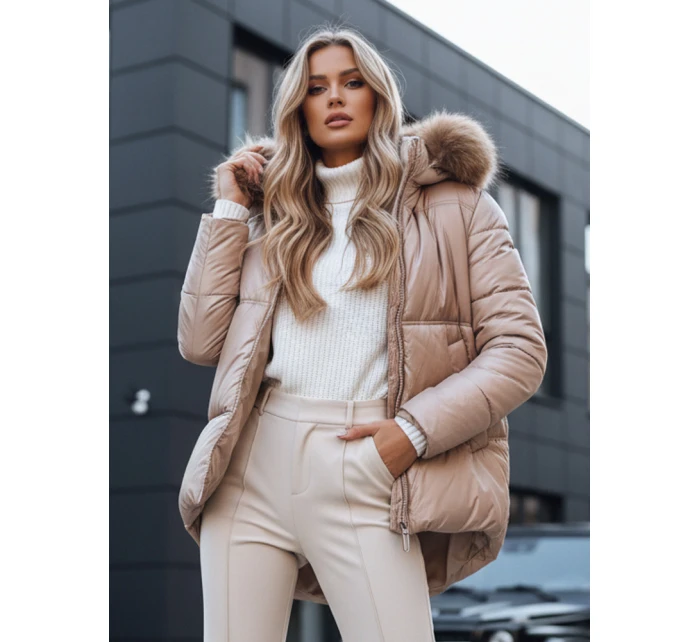 Dámská prošívaná zimní bunda light beige Dstreet model 21971465 - FashionStreet