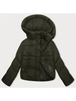 Krátka dámska zimná páperová bunda v army farbe J Style (16M9188-136) Krátka dámska zimná páperová bunda v army farbe J Style (16M9188-136)