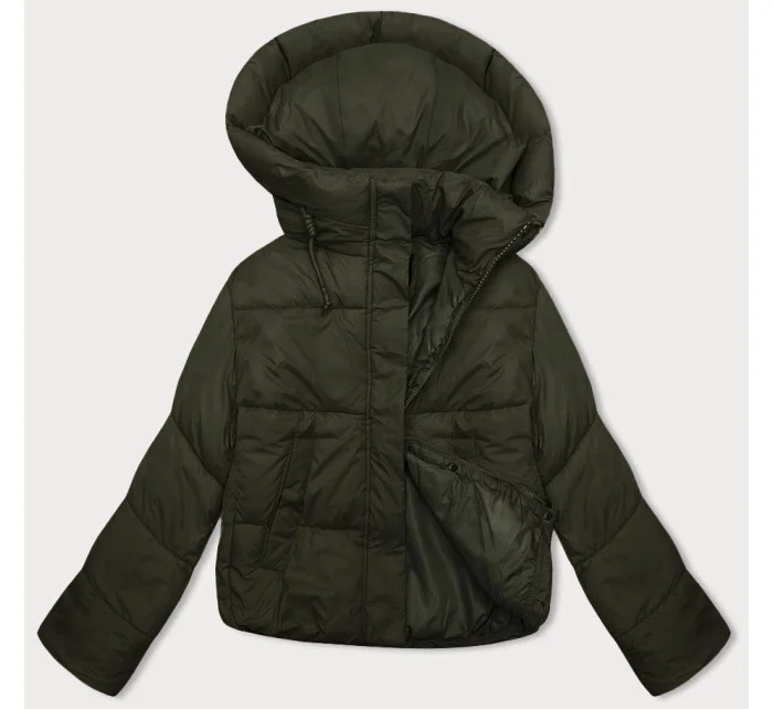 Krátka dámska zimná páperová bunda v army farbe J Style (16M9188-136) Krátka dámska zimná páperová bunda v army farbe J Style (16M9188-136)