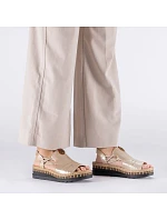 Dámske zlaté sandále na klinoch Rieker V7972-60