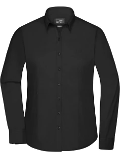 JN 677 Popelínová halenka s dlouhým rukávem model 22436569 black - Daiber