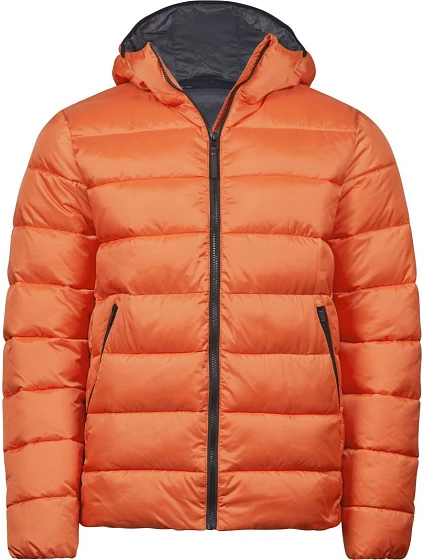 Tee Jays TJ 9646 Ľahká pánska prešívaná bunda s kapucňou 18.9646 dusty orange