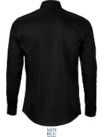 Men keprová košile s dlouhým rukávem deep black model 22499863 - NEOBLU Men keprová košile s dlouhým rukávem deep black model 22499863 - NEOBLU