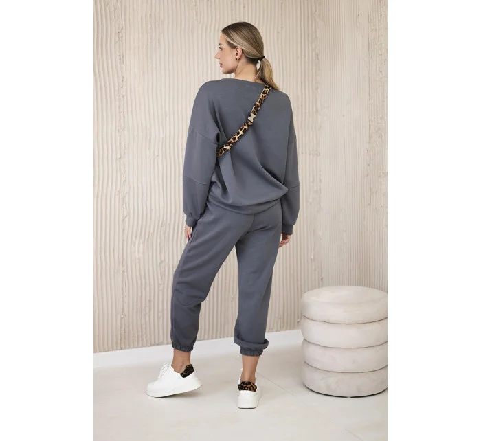 Súprava tepláky + nohavice butter fabric graphite Súprava tepláky + nohavice butter fabric graphite