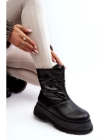 Dámské zimní boty s podrážkou a zipem  černé model 21639078 - Goe
