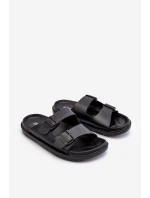 Lekkie Klapki Męskie Z Klamrami Big Star NN174597 Czarne