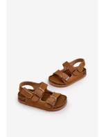Sandałki Dziecięce Na Korkowej Platformie Zapinane Na Rzep Camel Rorria