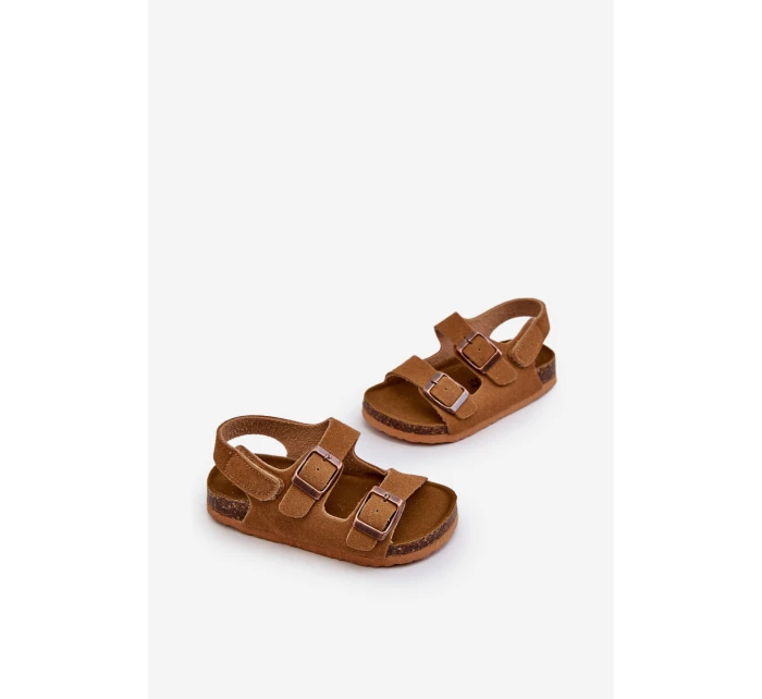 Sandałki Dziecięce Na Korkowej Platformie Zapinane Na Rzep Camel Rorria