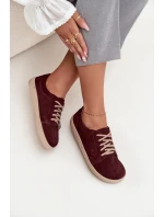 Trampki Typu Barefoot Z Naturalnego Zamszu Zazoo 314 Bordowe