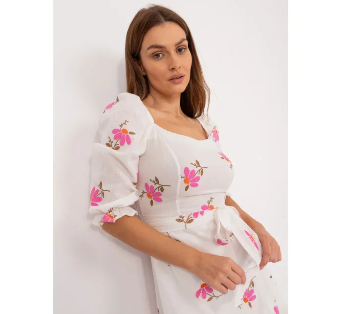 Šaty LK SK 508964 3.95 biela a ružová Šaty LK SK 508964 3.95 biela a ružová