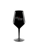 PROTOŽE BÝT PRŮVODKYNĚ NENÍ PRDEL - černá nerozbitná sklenice na víno 470 ml