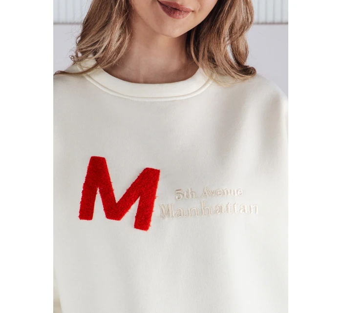 Dámska oversize mikina AVENUE ecru FashionStreet BY1353