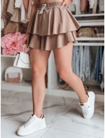 FALBELA hnedá mini sukňa FashionStreet s volánom CY0498