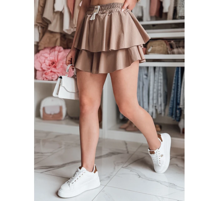 FALBELA hnedá mini sukňa FashionStreet s volánom CY0498