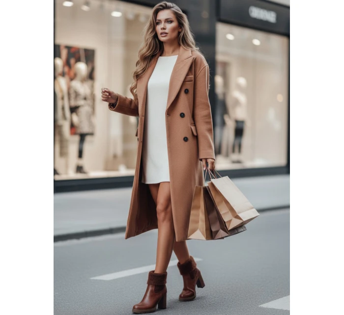 Dámské velbloudí kozačky na podpatku Dstreet model 21994931 - FashionStreet