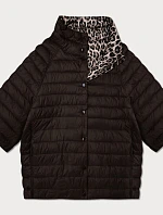 Dámska obojstranná plus size bunda s 3/4 rukávmi Goodlookin chocolate/panther (M6-6308-103)