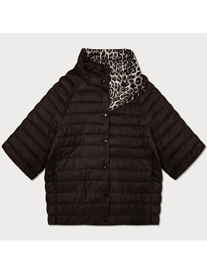 Dámska obojstranná plus size bunda s 3/4 rukávmi Goodlookin chocolate/panther (M6-6308-103)