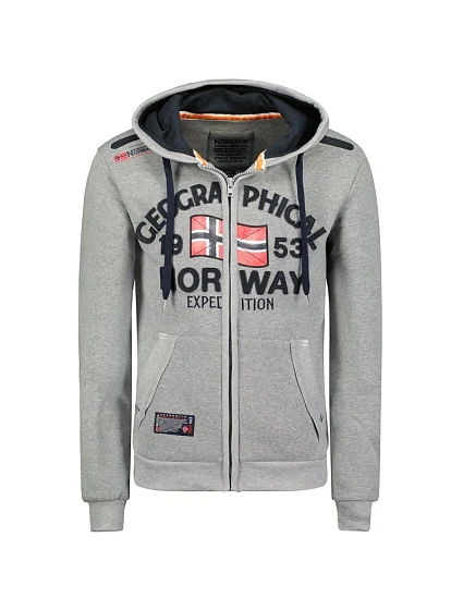 Pánska mikina s kapucňou Geographical Norway Flag DB MEN 054, sivá (WW6088H/GN/Blended Grey) Pánska mikina s kapucňou Geographical Norway Flag DB MEN 054, sivá (WW6088H/GN/Blended Grey)