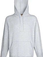 Fruit of the Loom Lightweight Hooded Sweat Pánska mikina s kapucňou a raglánovými rukávmi 16.2140 heather grey