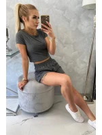 Bavlněná souprava s kraťasy grafitová Bavlněná souprava s kraťasy grafitová