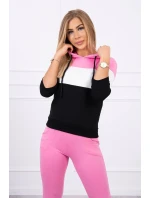 Farebná pruhovaná súprava svetloružová+ecru